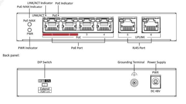 سوئیچ 6 پورت Fast Ethernet POE هایک‌ویژن – مدل DS-3E0106P-E/M - Image 3