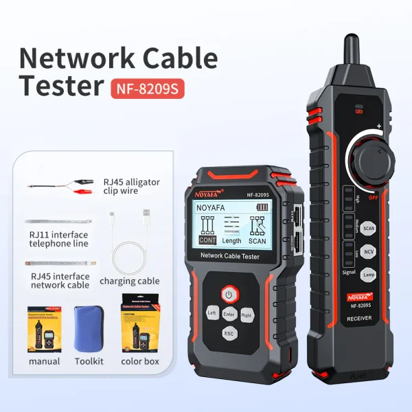 تستر شبکه و ردیاب کابل نویافا NF-8209S با قابلیت PoE و ضد نویز - باگارانتی12ماهه - Image 10