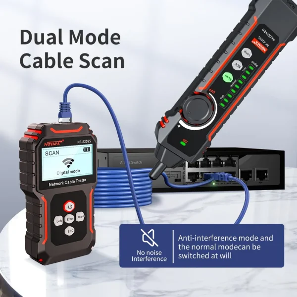 تستر شبکه و ردیاب کابل نویافا NF-8209S با قابلیت PoE و ضد نویز - باگارانتی12ماهه - Image 15