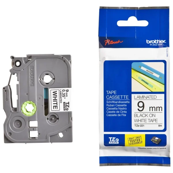 لیبل پرینت 9 میلی‌ متر  سفید TZc-221 | لیبل زن Brother H-110 برچسب اورجینال - Image 3