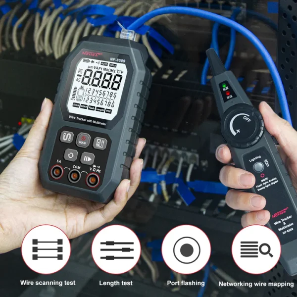 تستر شبکه و ردیاب کابل + مولتی‌متر دیجیتال نویافا NF-8509 - باگارانتی12ماهه - Image 7