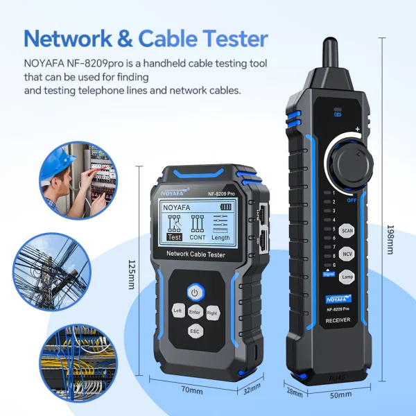 تستر شبکه نویافا مدل Noyafa NF-8209 Pro - باگارانتی 12 ماهه - Image 9