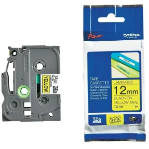 لیبل پرینت ۱۲ میلی‌ متر  زرد TZc-631 | لیبل زن Brother H-110 - برچسب اورجینال