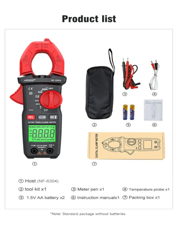 مولتی‌ متر کلمپی AC/DC نویافا مدل NF-6304 – حرفه‌ای و چندکاره - باگارانتی12ماهه - Image 16