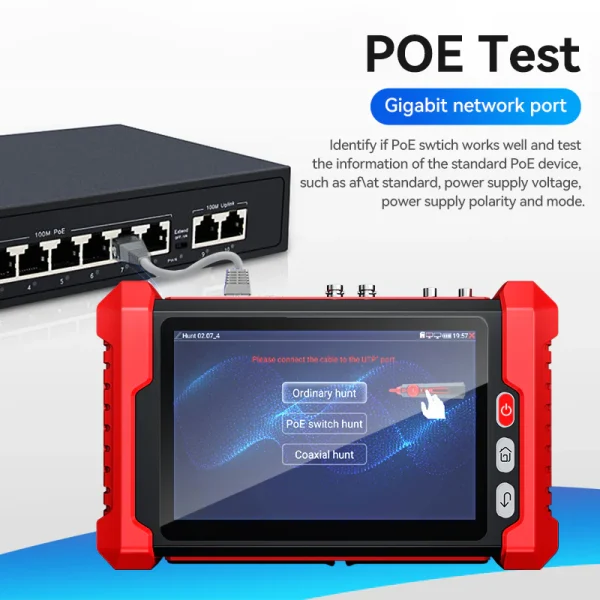 مانیتور ، تستر حرفه‌ای دوربین آی پی و آنالوگ ، کابل شبکه و فیبر نوری VFL/OPM نویافا NF-IPC728HSO – Noyafa Multifunctional CCTV & Network Tester - باگارانتی 12ماهه - Image 8