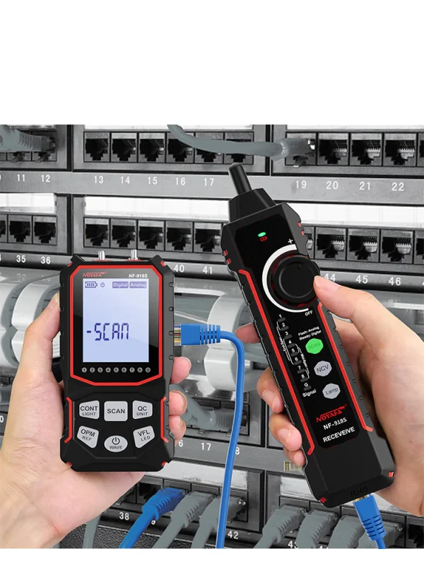 تستر کابل شبکه و فیبر نوری نویافا مدل NF-918S با پاور متر OPM و VFL - باگارانتی12ماهه - Image 2