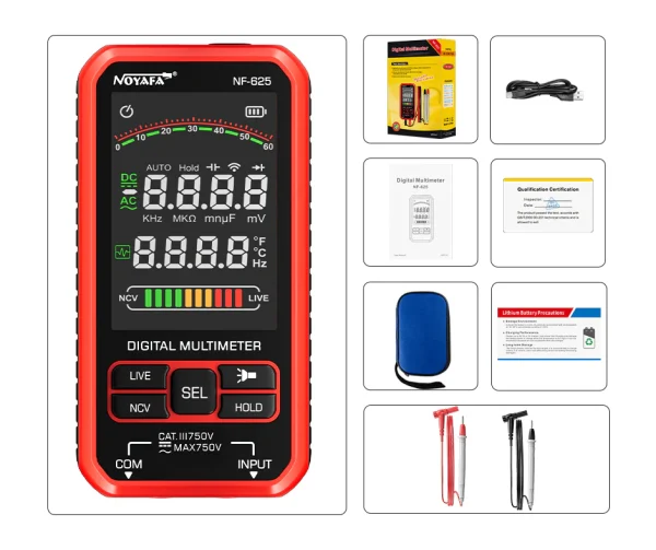 مولتی‌متر دیجیتال نویافا مدل NF-625 – دقیق و با دوام - باگارانتی12ماهه - Image 6