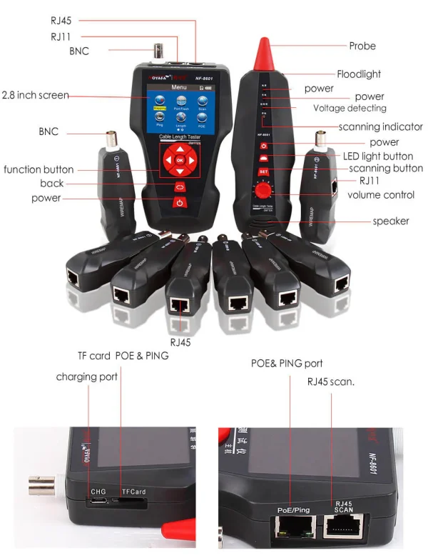 تستر و ردیاب کابل پیشرفته Noyafa NF-8601W – TDR + PoE + Ping - باگارانتی12ماهه - Image 25