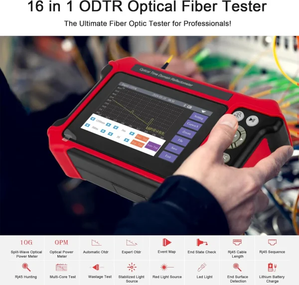 تستر حرفه‌ای فیبر نوری  OTDR و کابل شبکه نویافا مدل NF-9816 | چندمنظوره با OPM 10G و TDR | باگارانتی12ماهه - Image 9