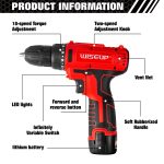 WISEUP وایزاپ دریل پیچ‌گوشتی شارژی 12 ولت مدل 171401 | گارانتی 12 ماهه - Image 3