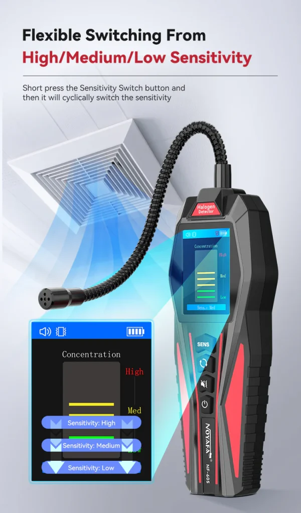 نشت‌ یاب گاز کولر گازی  نویافا مدل NOYAFA NF-605 s - Image 10