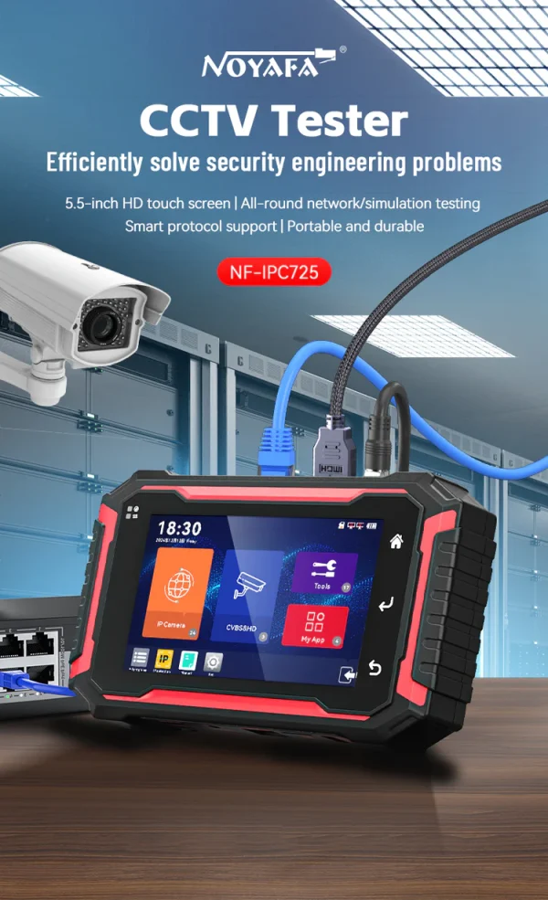 تستر مانیتور دوربین مداربسته و شبکه نویافا مدل NOYAFA NF-IPC725 - Image 2