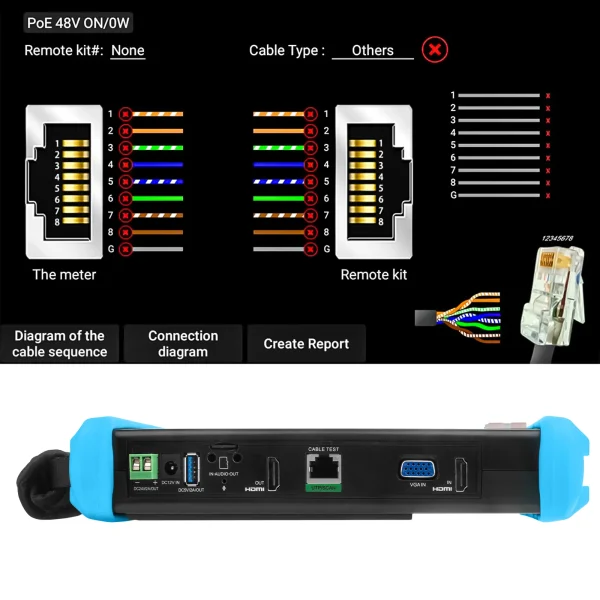 تستر دوربین مداربسته حرفه‌ای NOYAFA NF-716ADHS pro  - Image 9