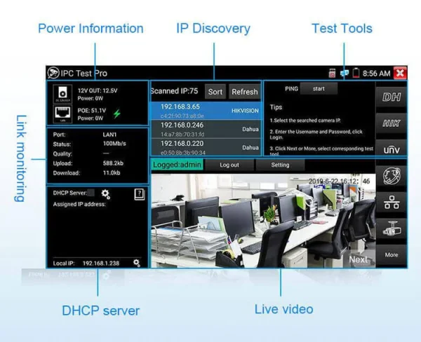 تستر دوربین مداربسته و شبکه نویافا مدل NOYAFA NF-IPC715 - Image 15