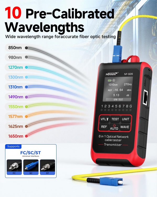 تستر فیبر نوری NOYAFA NF-926 | OPM، VFL و کابل‌یاب - Image 4
