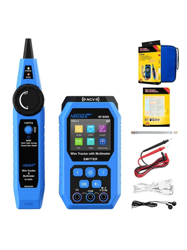 NF-B509-wire-tracker-with-multimeter-package تستر سیم و کابل مولتی متر نویافا NOYAFA NF-B509 - تصویر 1