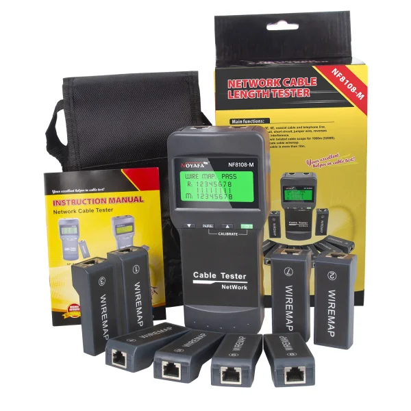 NOYAFANF-8108MNetworkcabletester-package تستر کابل شبکه نویافا NOYAFA NF-8108M - تصویر 1