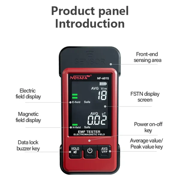 متر میدان الکترومغناطیسی NOYAFA NF-601S | تستر EMF با آلارم - تصویر 12